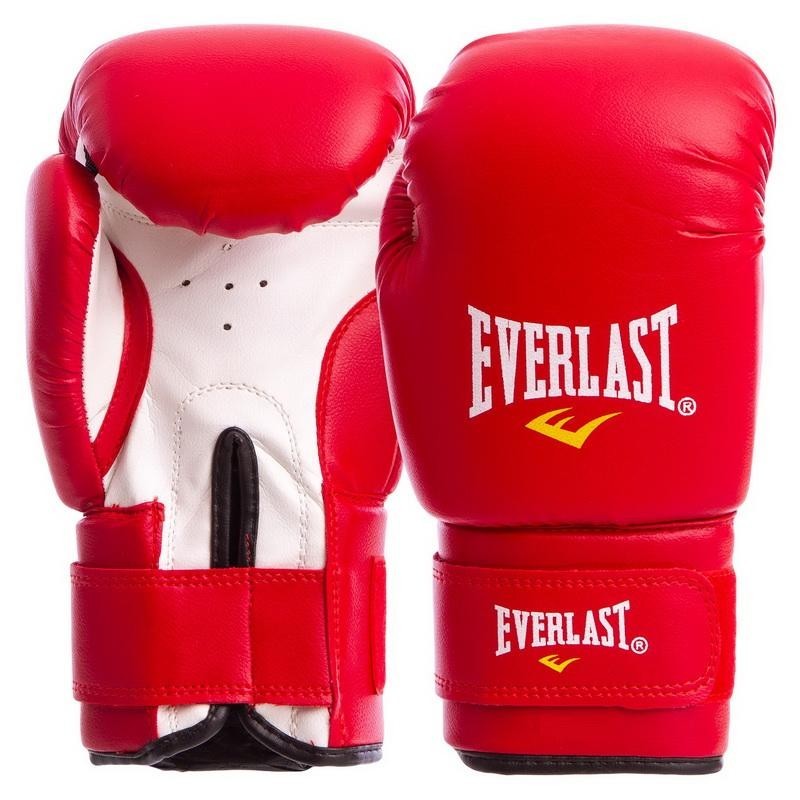 

Перчатки боксерские на липучке Everlast 10oz PVC красный BO-0330