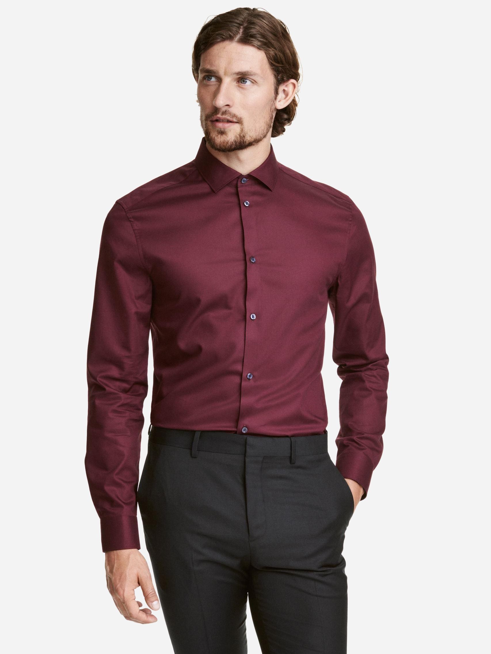 

Рубашка H&M XAZ170874WDOE  Бордовая, Рубашка H&M XAZ170874WDOE S Бордовая