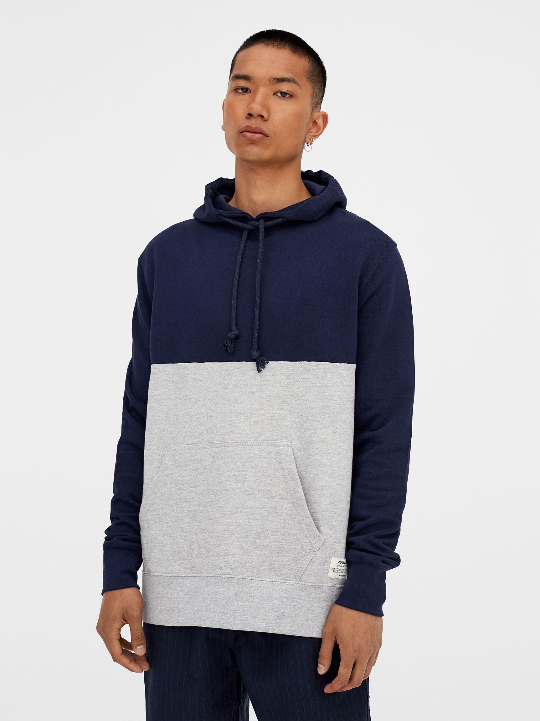 

Худи Pull & Bear XAZ295096BOEP L Темно-синее с серым