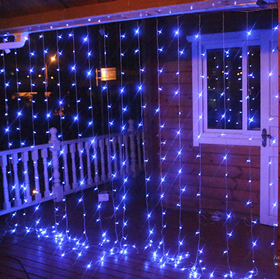 

Светдиодная гирлянда уличная Водопад 3 х 1,5м 300 LED Синий