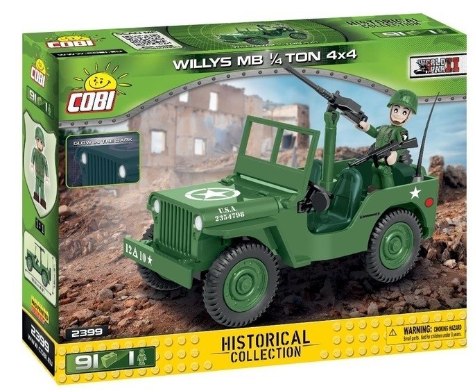 

Конструктор COBI Военный джип WILLYS MB 1/4 TON, 91 деталь (COBI-2399)