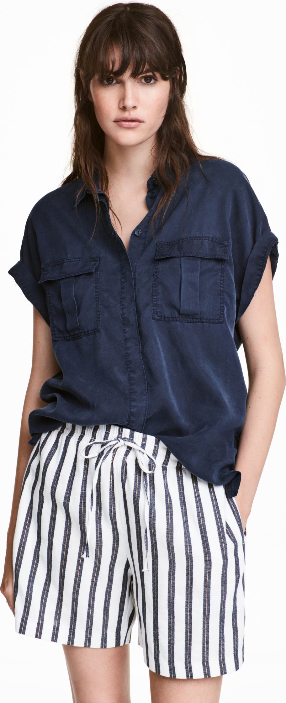 

Рубашка H&M KK5057636 34 Темно-синяя