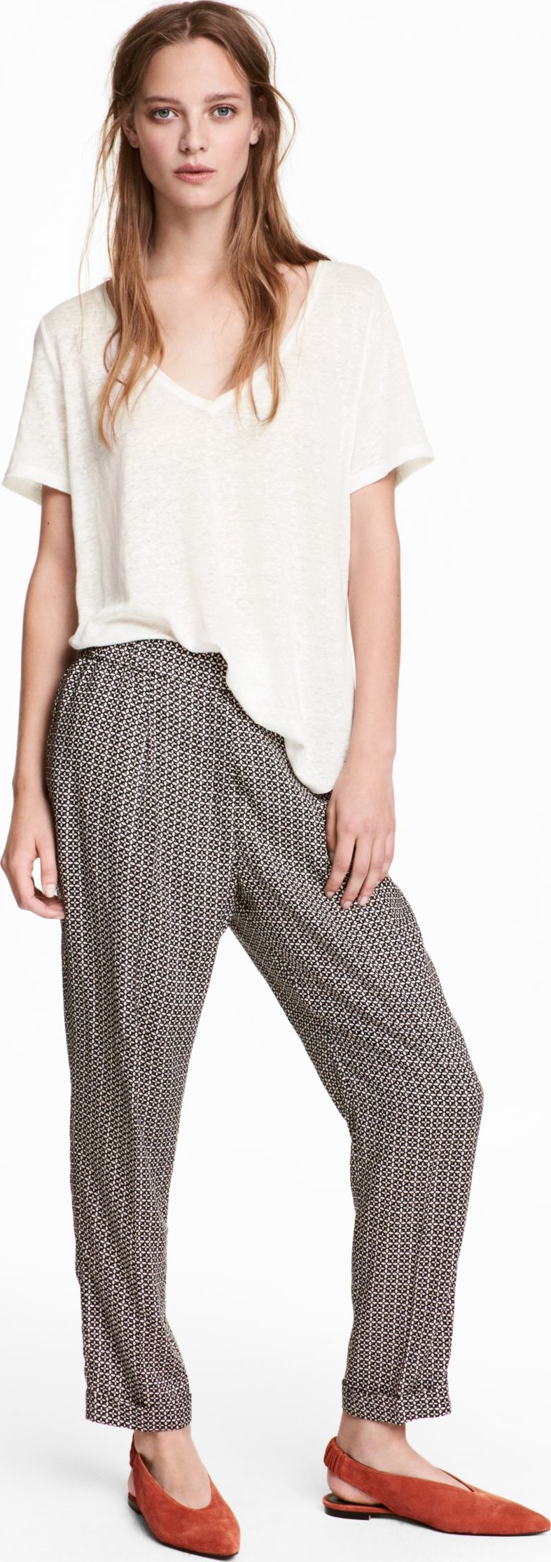 

Брюки H&M KK5098436 34 Черные с белым