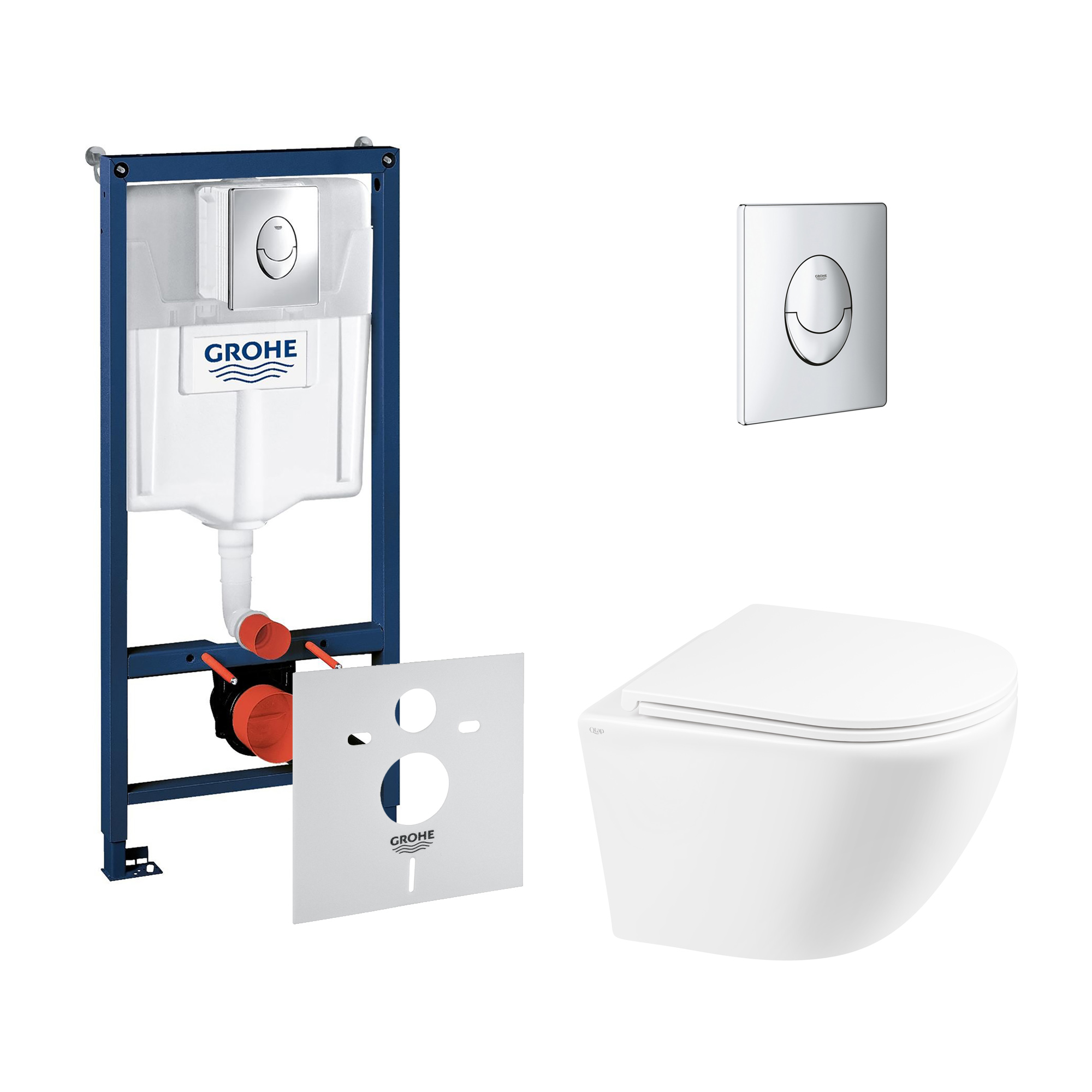 

Набор инсталляция 4 в 1 Grohe Rapid SL 38721001 + унитаз с сиденьем Qtap Robin QT1333046ERW