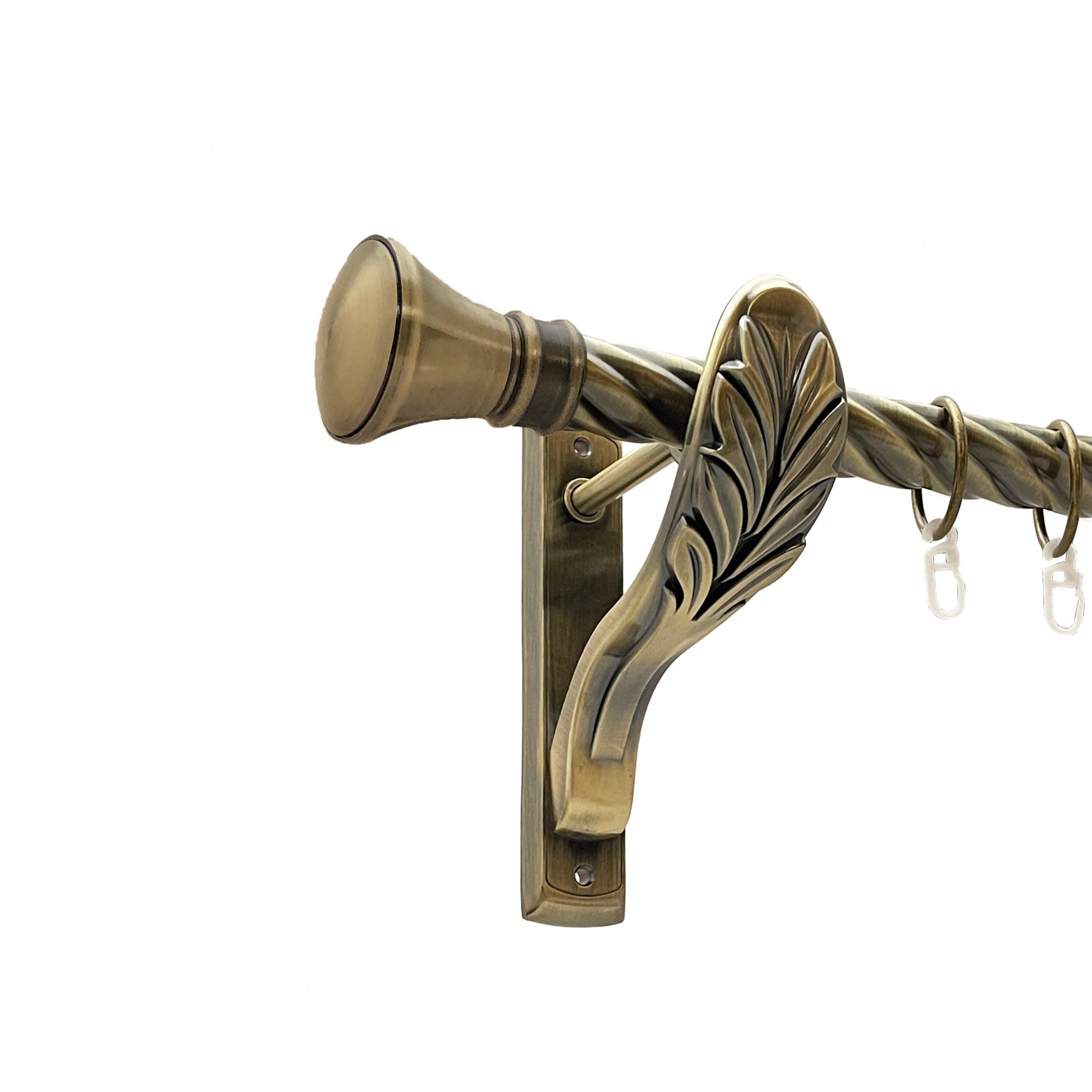 

Карниз Orvit Люксор металевий однорядний ретро скручена труба кільце металеве Антик 25 мм 160 см (00-00016761)