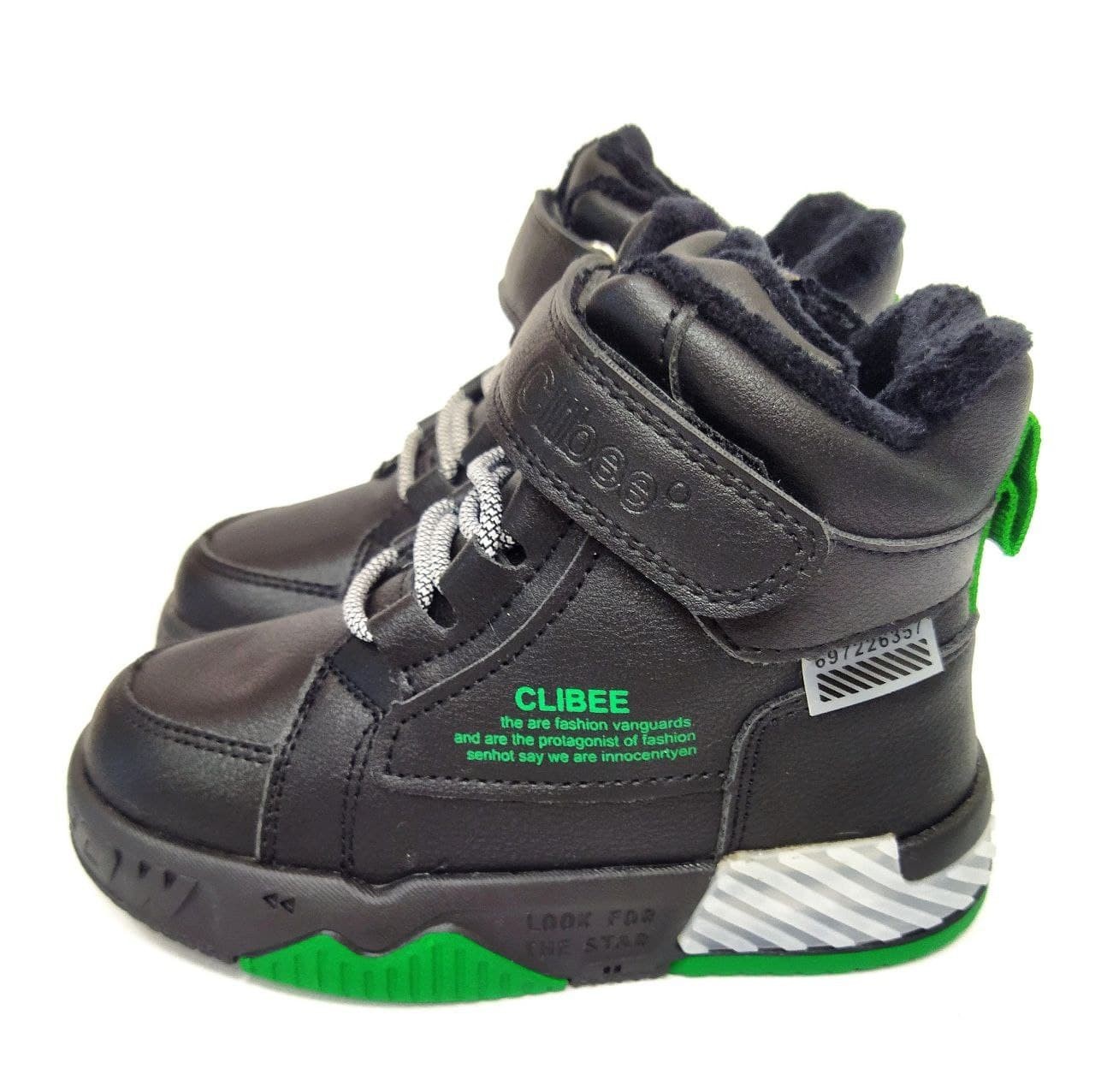 

Зимние ботинки Clibee H266Р 27 (стелька 16.8 см ) черный с зеленым