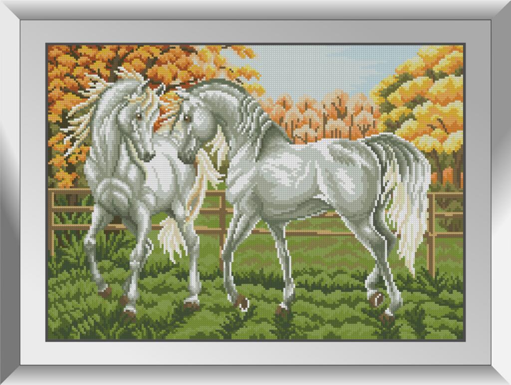 

Набор алмазной живописи Dream Art Пара белых лошадей