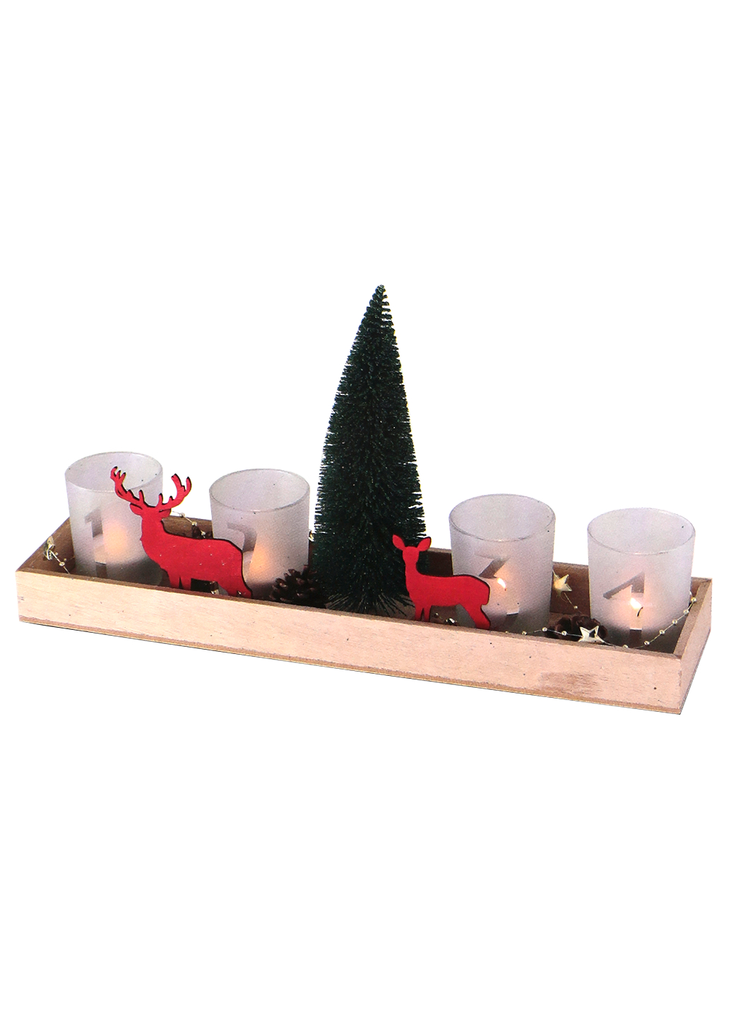 

Новогодний набор подсвечников Christmas gifts бежевый-разноцветный NY-110116