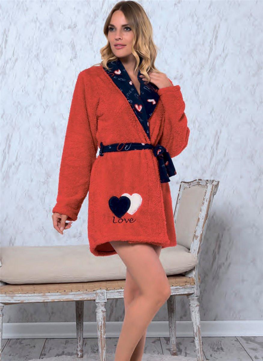 

Халат женский махровый короткий Miss Tico  8004, Халат женский махровый короткий Miss Tico XL 8004