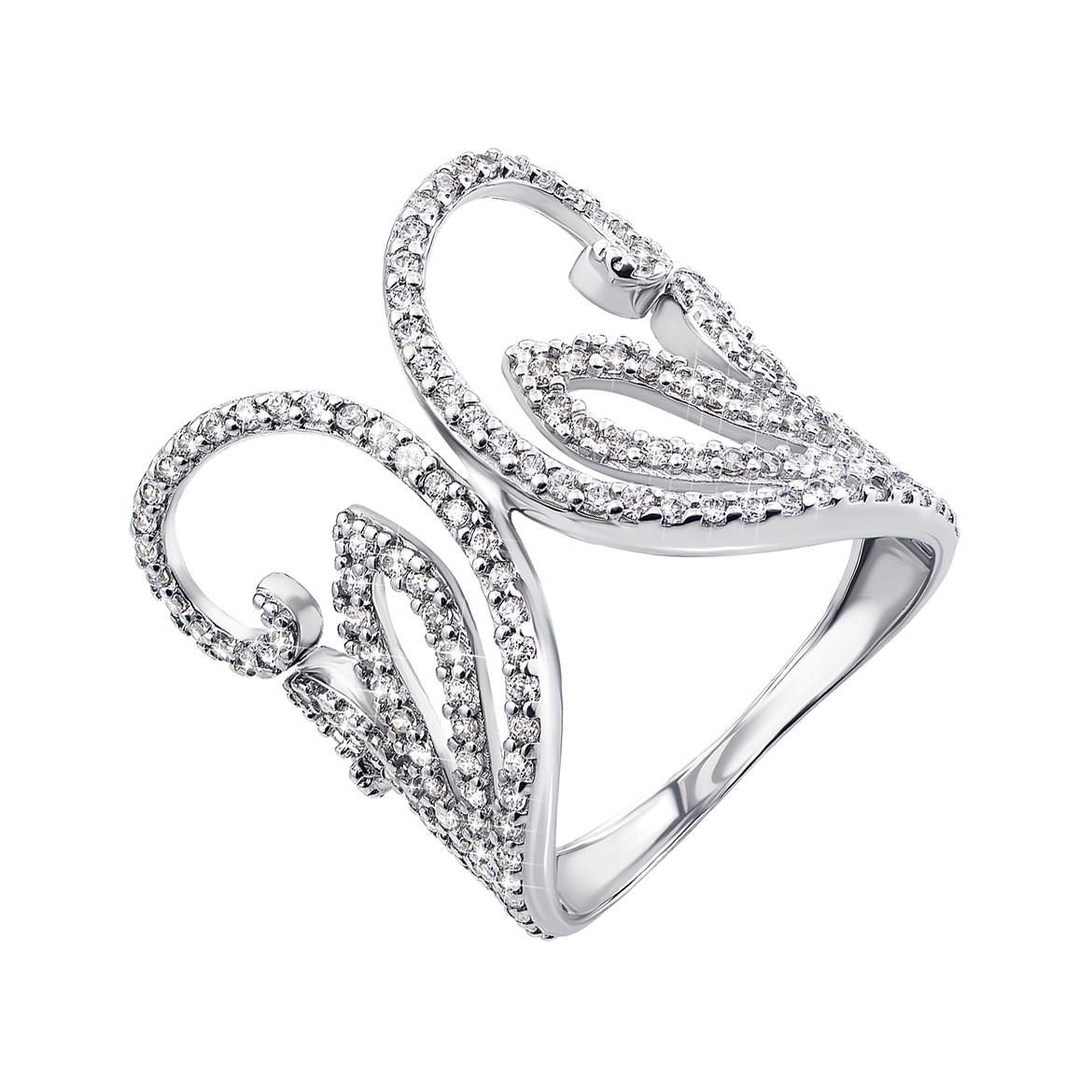 

Серебряное кольцо с фианитами 000135431 16.5 размера