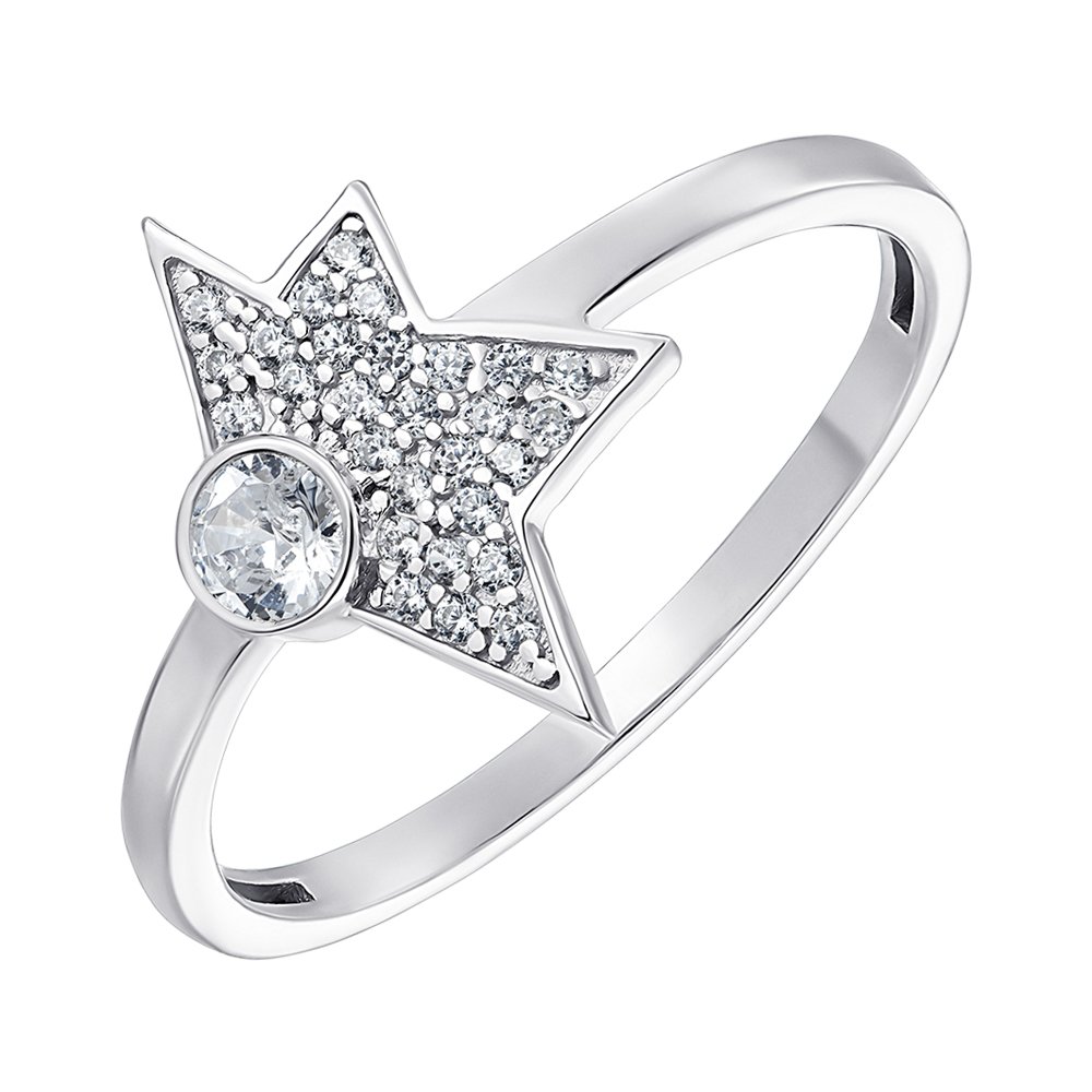 

Серебряное кольцо с фианитами 000150684 17.5 размера