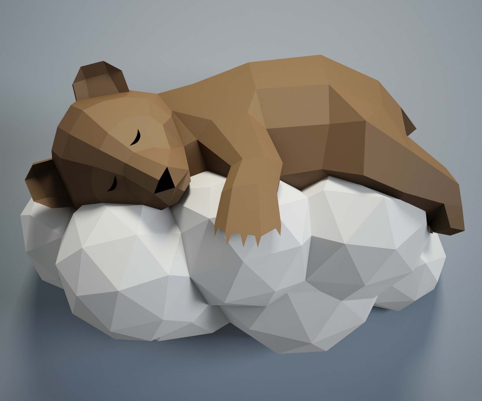 

Мишка на облаке Наборы для создания 3д фигур Оригами Papercraft Паперкрафт