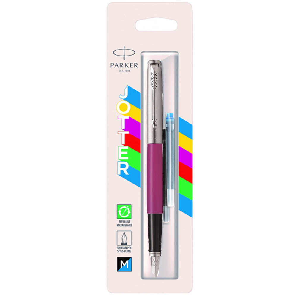 

Ручка перьевая Parker JOTTER 17 Plastic Pink CT FP M блистер 15 516