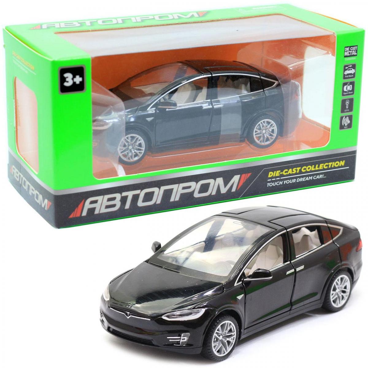 

Машинка инерционная Tesla ModelХ Автопром масштаб 1:32 черная 16см A-6603-B
