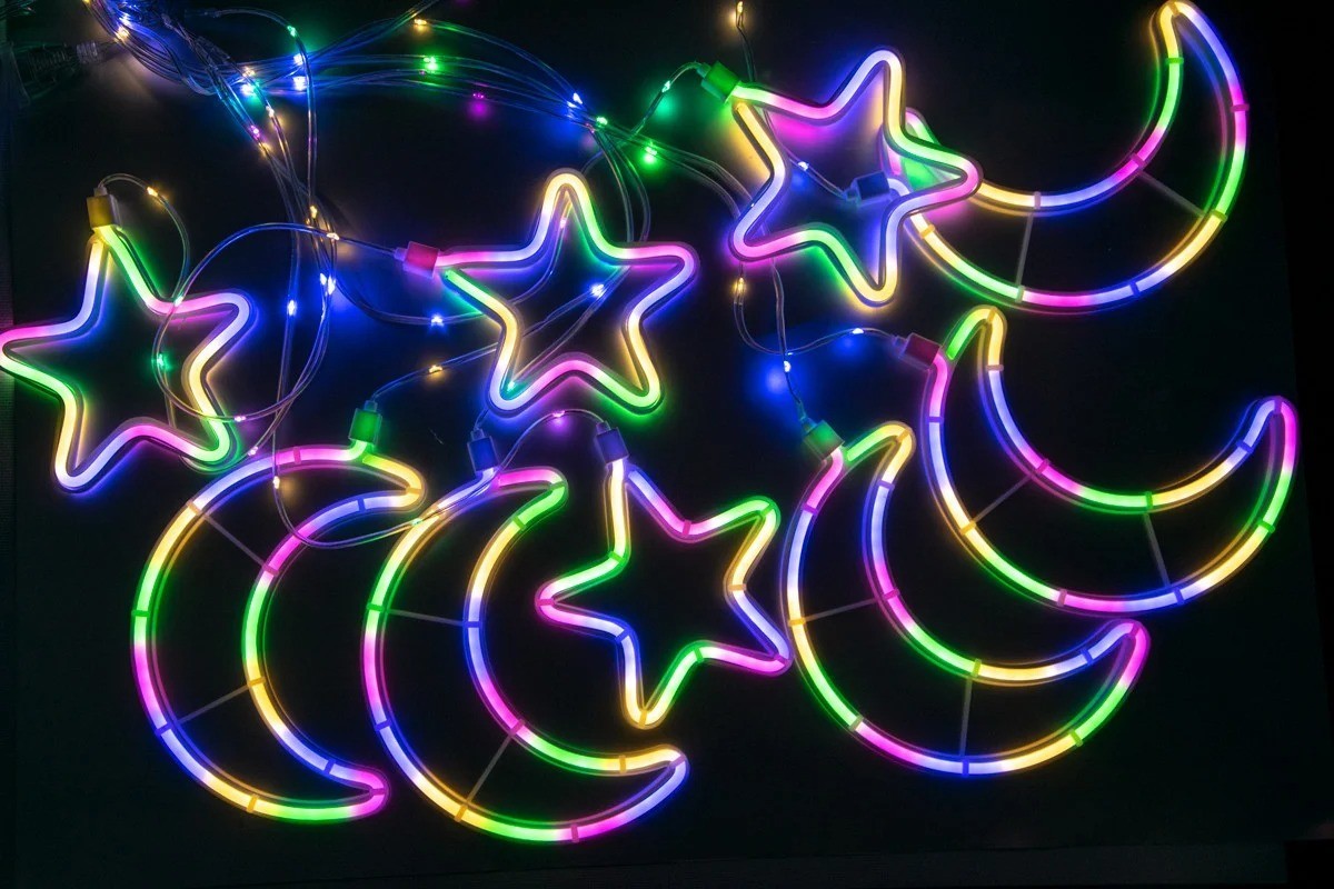 

Гірлянда штора - зірки та півмісяці LED modeling lamp 9m-1, новорічна гірлянда Мультикольорова 3.7м (VS7004674)
