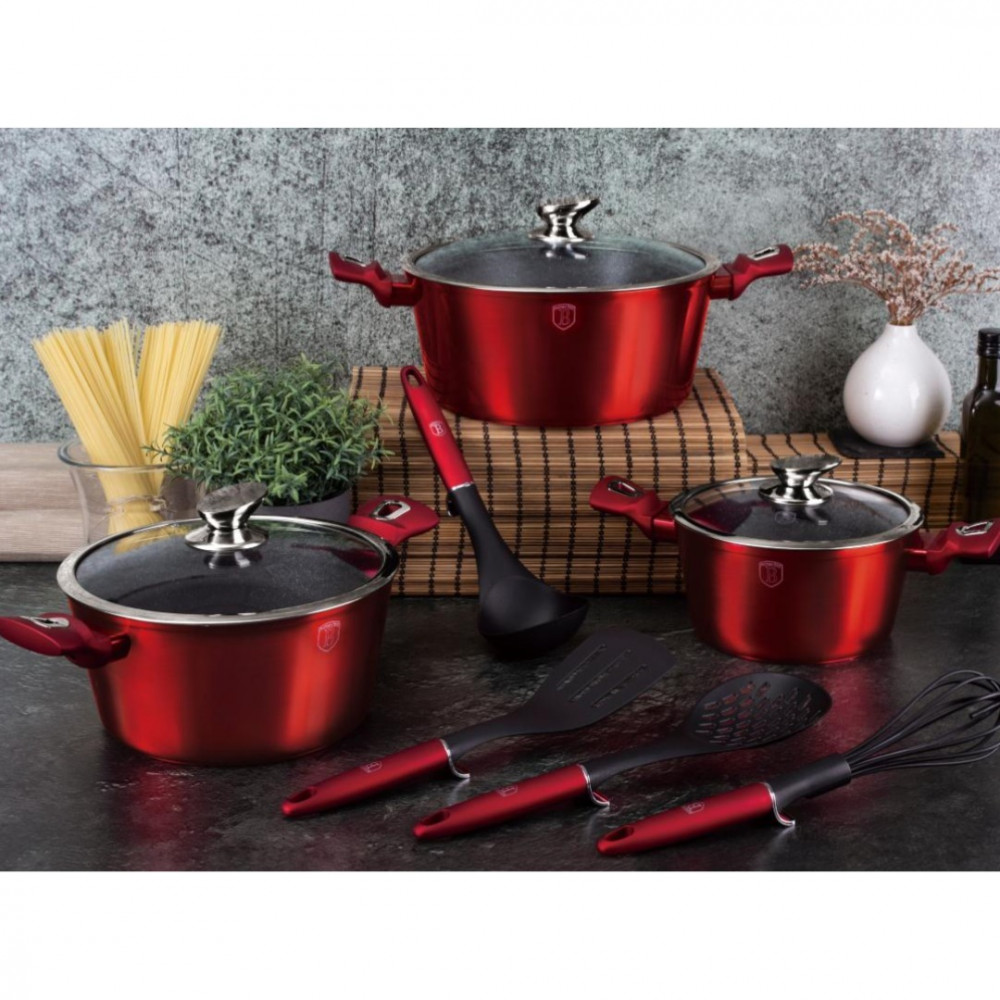 

Набір посуду 10 предметів Berlinger Haus Metallic Line Burgundy Edition