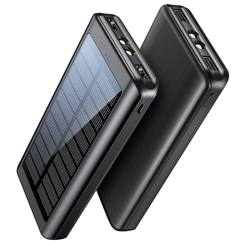 

Повербанк с солнечной зарядкой и фонариком 16000 mAh black