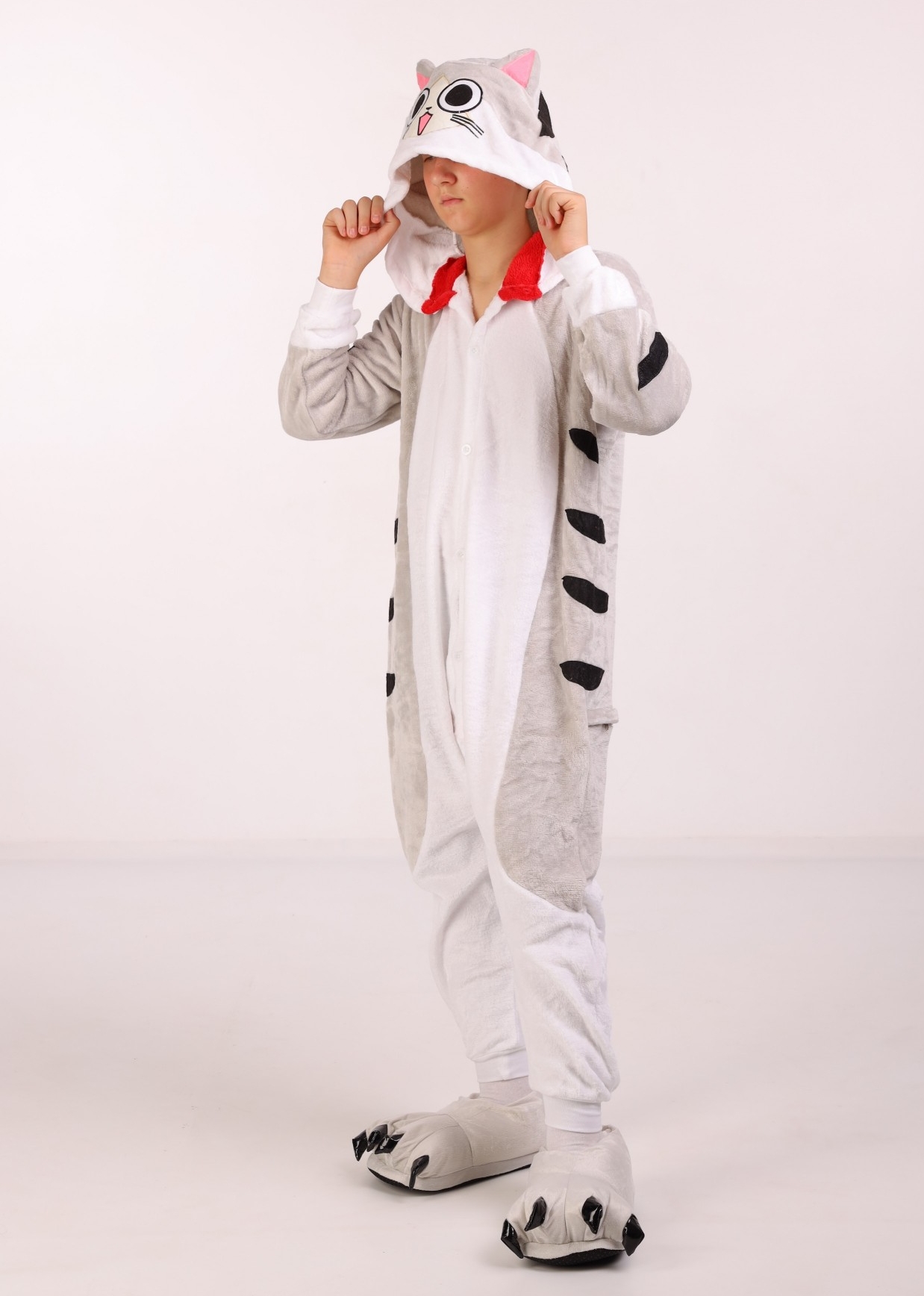 

Пижама Кигуруми Слип Для Мальчиков Kigurumi Кот Чи Серый 110-120 см. (2020/2)