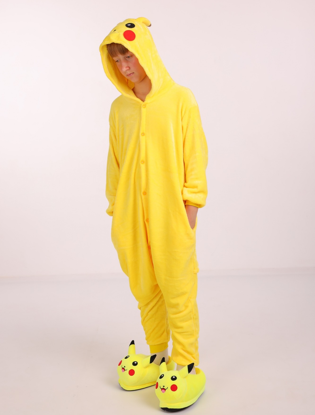

Пижама Кигуруми Слип Для Мальчиков Kigurumi Покемон Пикачу Желтый 145-155 см. (2010/2)