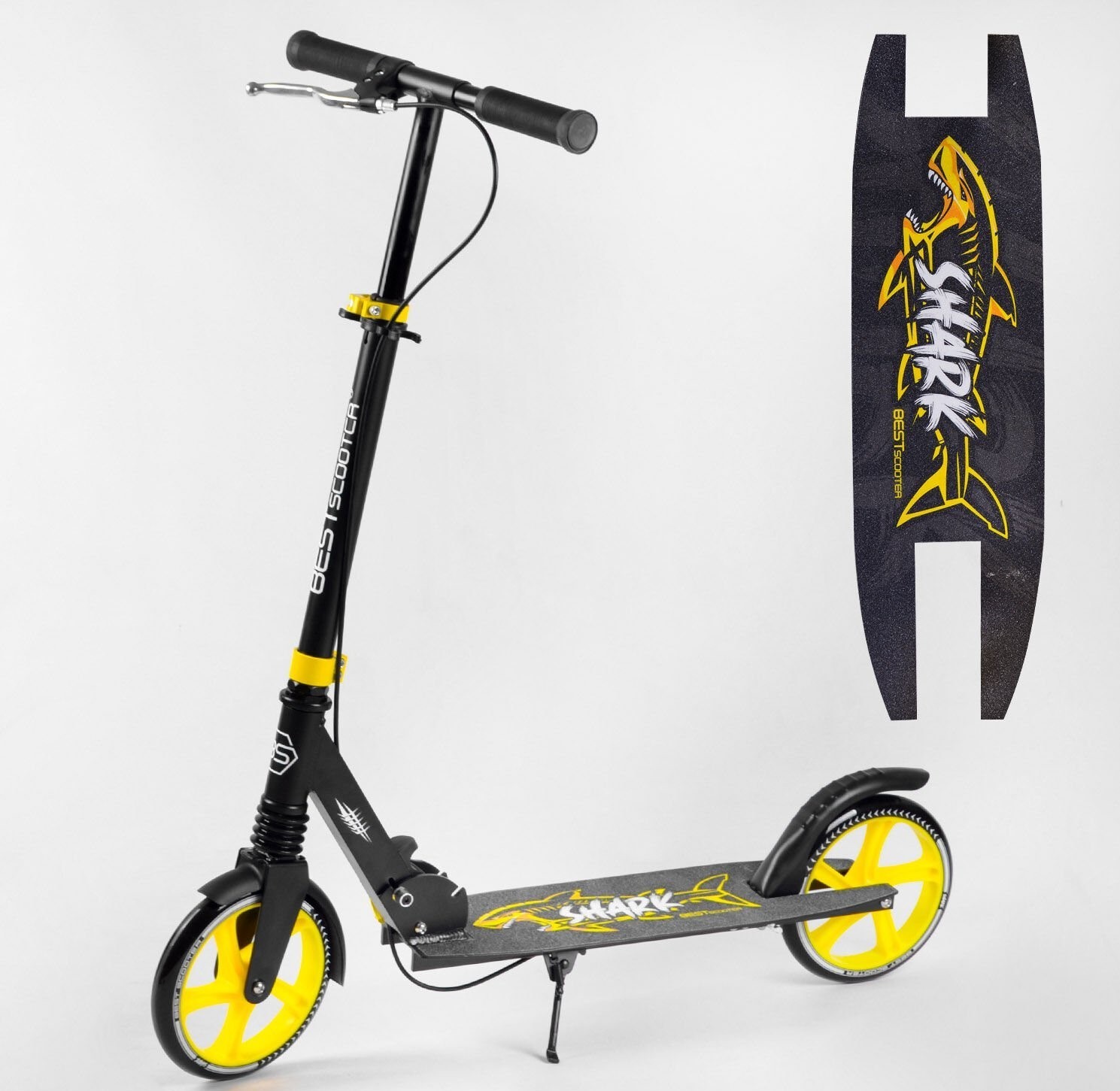 

Самокат двухколесный "Best Scooter" 20787 "SHARK черный с желтым
