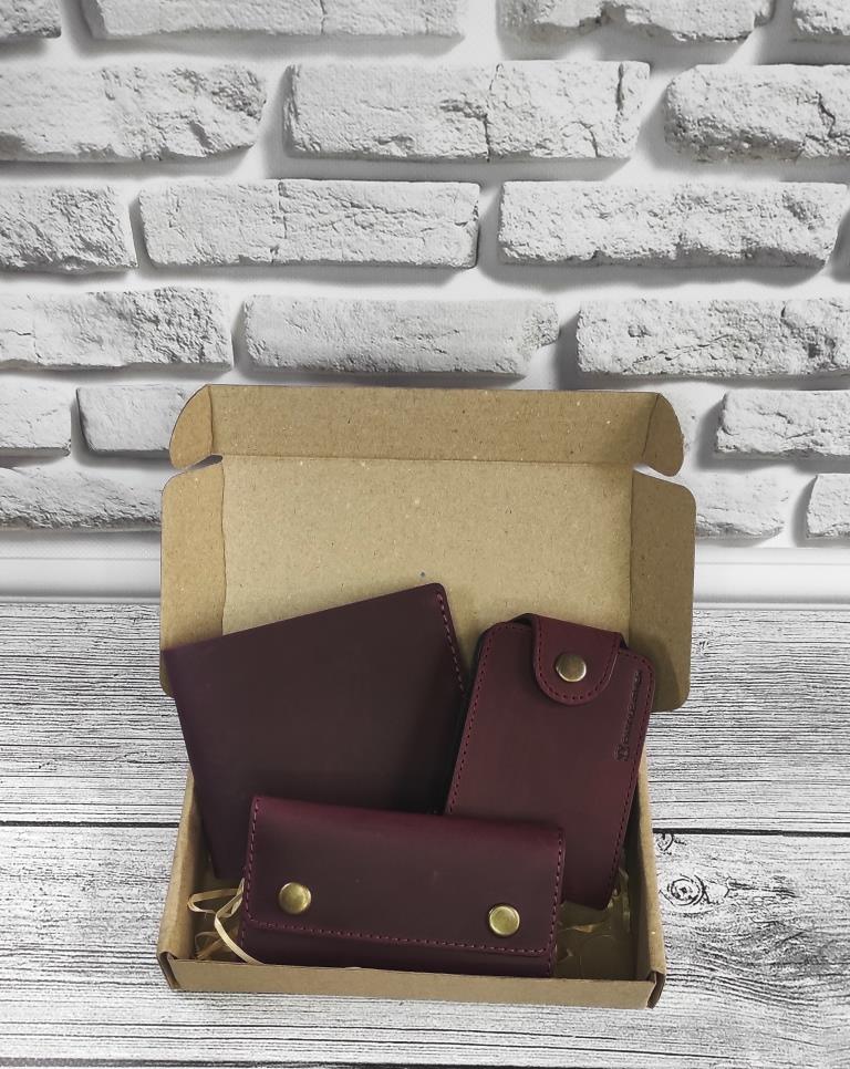 

Подарочный набор DNK Leather №14 (портмоне + картхолдер + ключница) фиолетовый