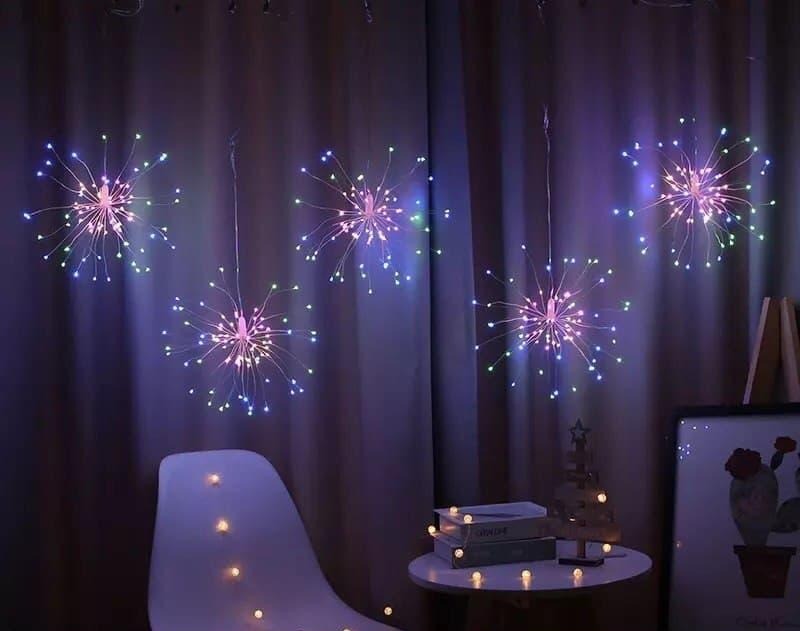 

Грлянда штора светодиодная фейерверки 5 м 1000 LED от сети мульти