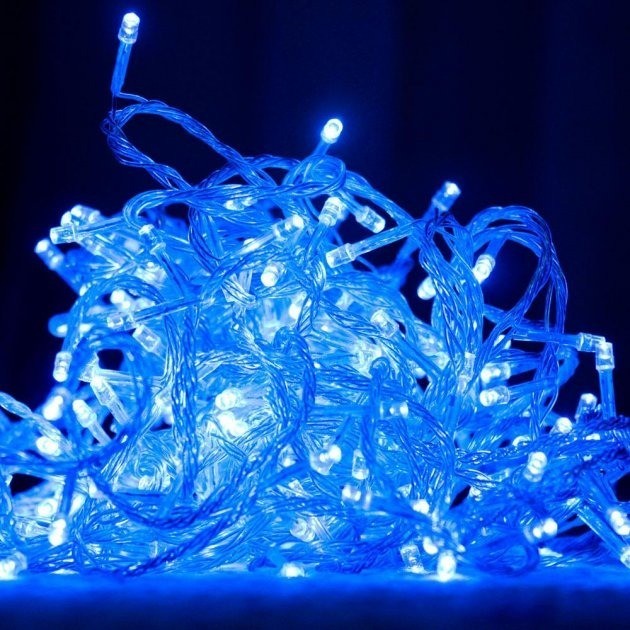 

Гирлянда на елку 18 м Синяя 400 LED 8 режимов 220В классическая линейная нитка