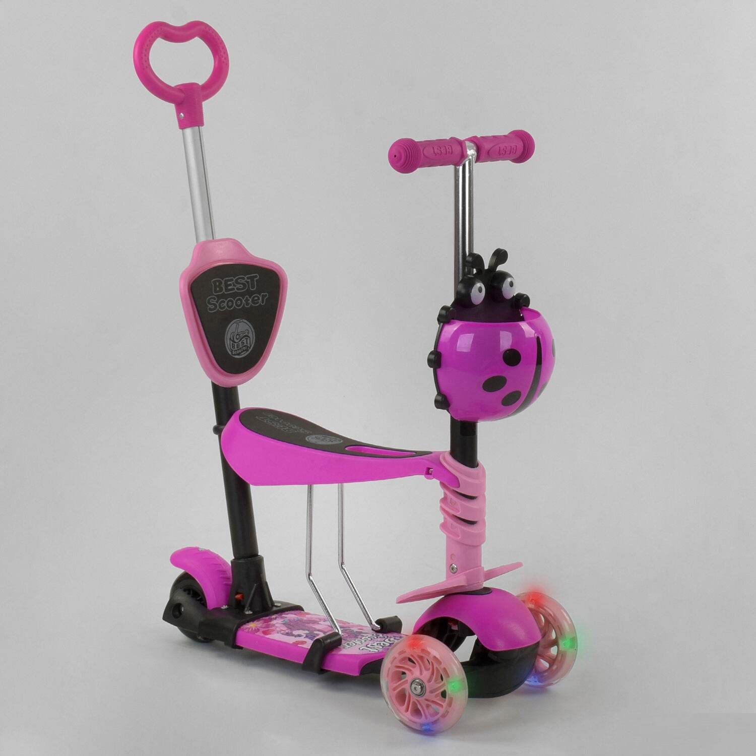 

Самокат Best Scooter 35343 трехколесный 5 в 1 Малиново-розовый