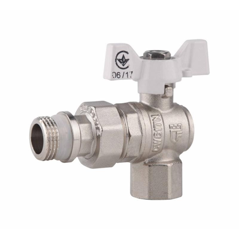

Кран шаровой SD Forte 1/2" с антипротечкой угловой (SF223W15)