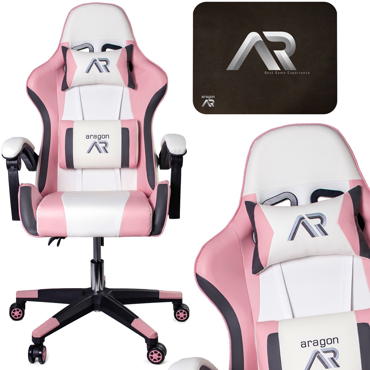 

​Компьютерное кресло для геймера JUMI ARAGON TRICOLOR PINK + коврик под мышь в подарок!