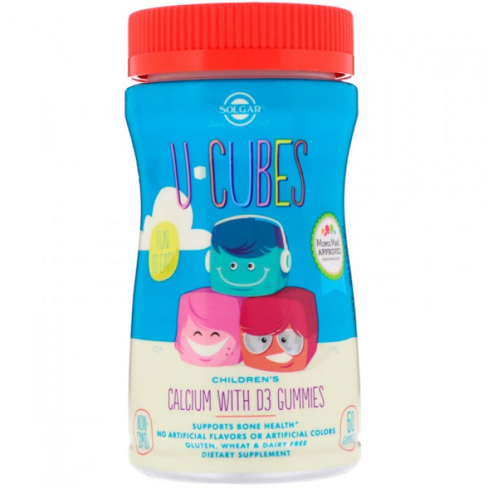 

Витамины и минералы Solgar U-Cubes Children's Calcium With D3, 120 желеек