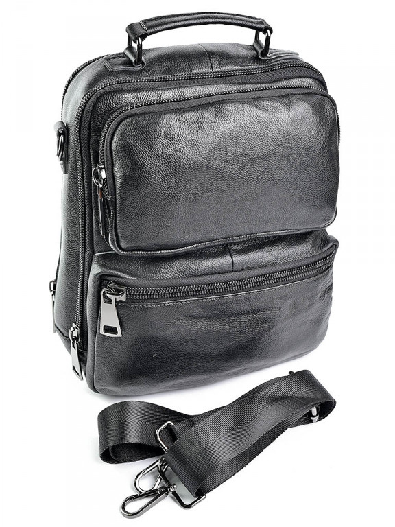 

Мужская сумка кожаная 3020 черная black