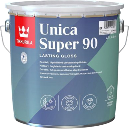 

Глянцевый быстросохнущий лак Tikkurila UNICA SUPER 90 для дерева 2.7 л Бесцветный (6408070025833)