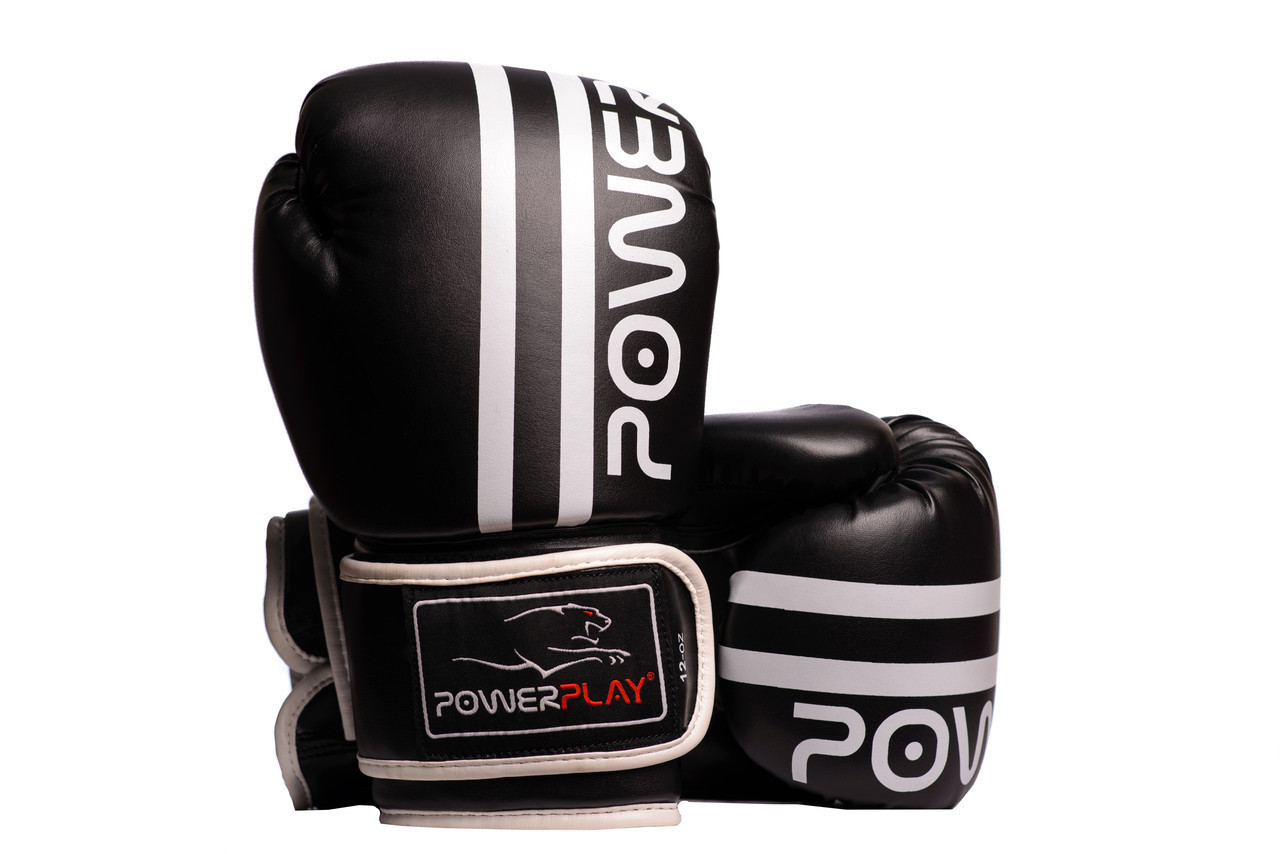 

Боксерские перчатки PowerPlay 3010 Black-White 16 унций