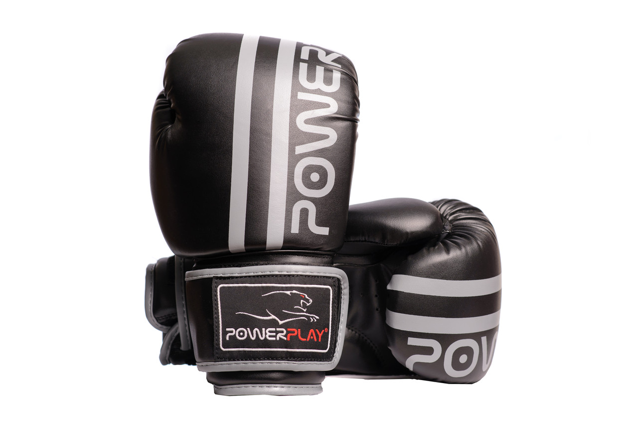 

Боксерские перчатки PowerPlay 3010 Black-Gray 8 унций