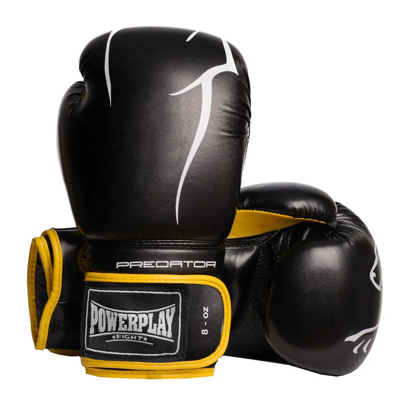 

Боксерские перчатки PowerPlay 3018 Black-Yellow 8 унций