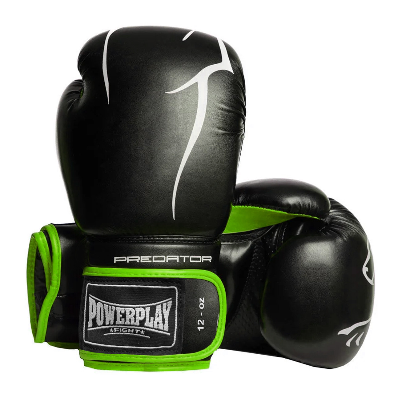 

Боксерские перчатки PowerPlay 3018 Black-Green 12 унций