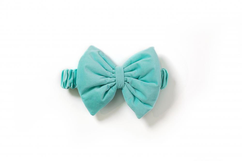 

Декоративный Бантик на выписку из роддома Twins Bear & Velvet, вельветовый, мятный