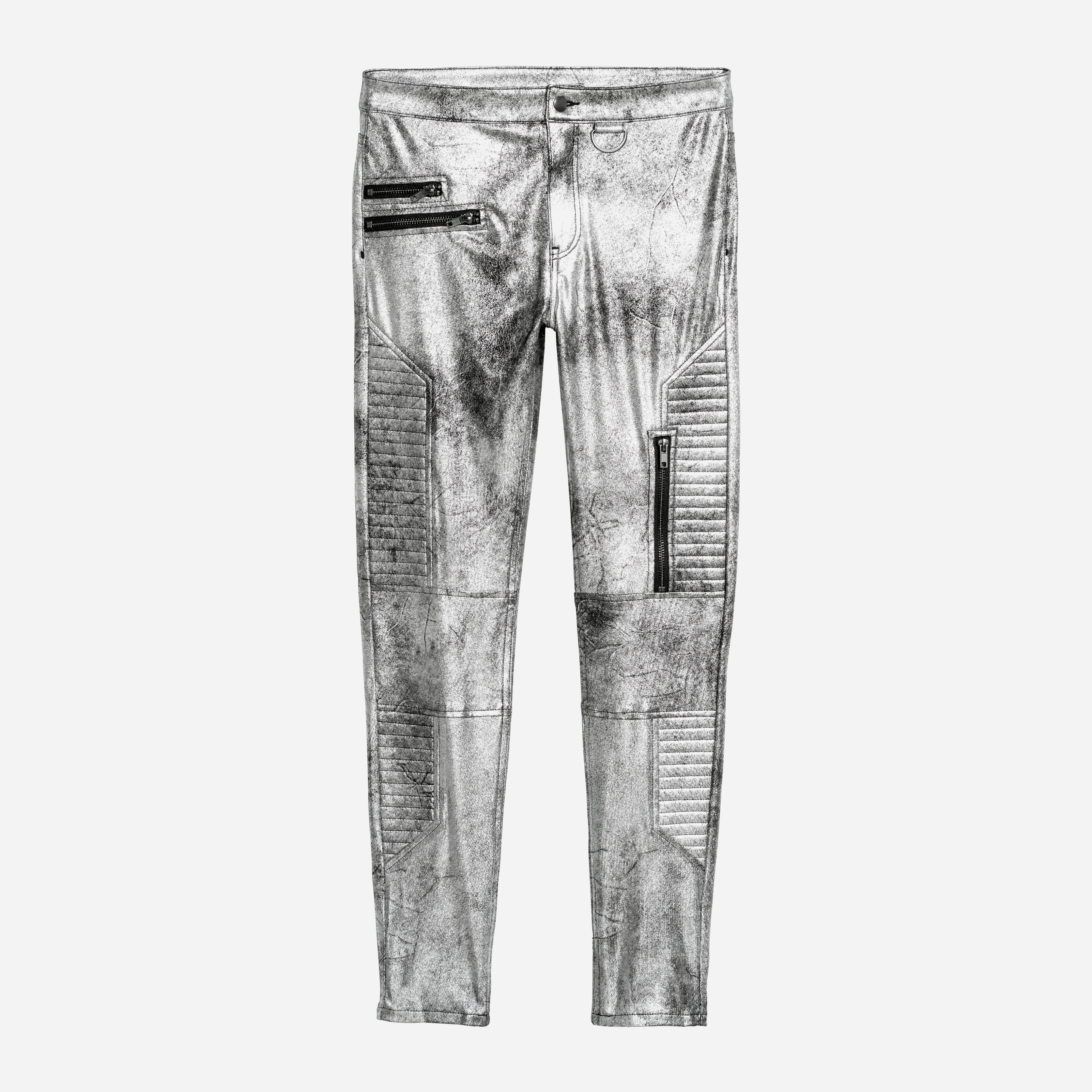 

Брюки H&M Divided XAZ159277VRNT  Серебристые с черным, Брюки H&M Divided XAZ159277VRNT 36 Серебристые с черным