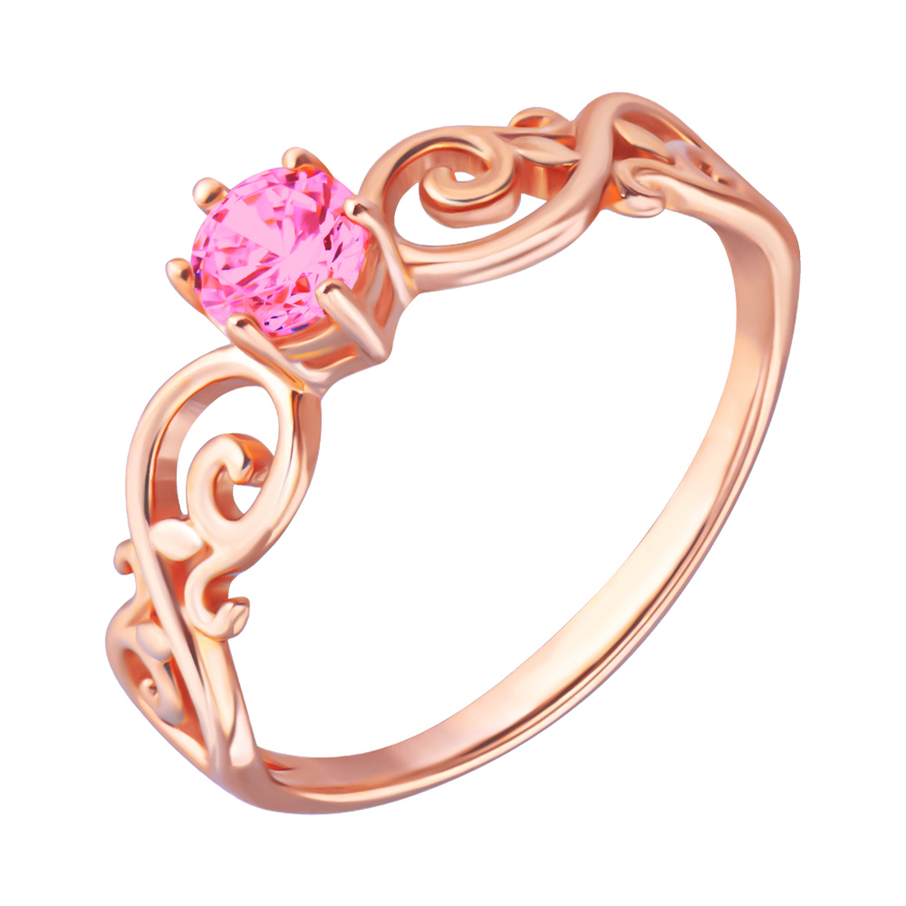

Кольцо из красного золорта с розовым фианитом S Zirconia 000135758 18 размера
