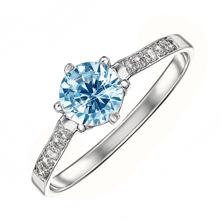 

Кольцо из белого золота с голубым и белым фианитом S Zirconia 000133570 16 размера