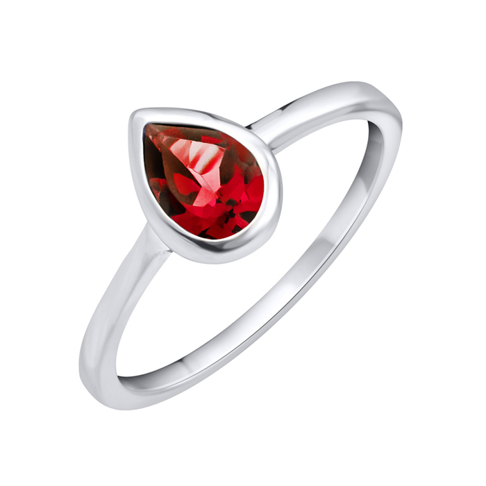 

Серебряное кольцо с завальцованным гранатом 000123342 18 размера