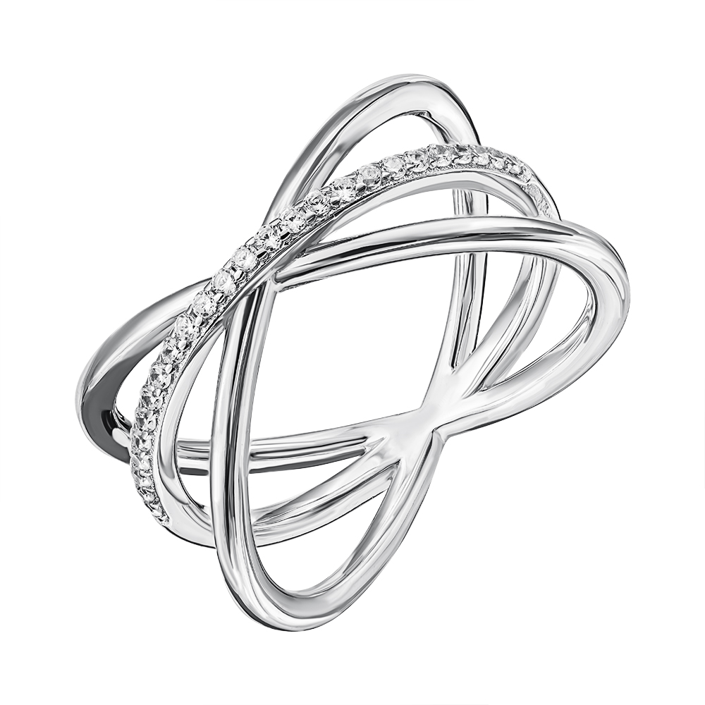 

Серебряное кольцо с фианитами 000133956 19 размера
