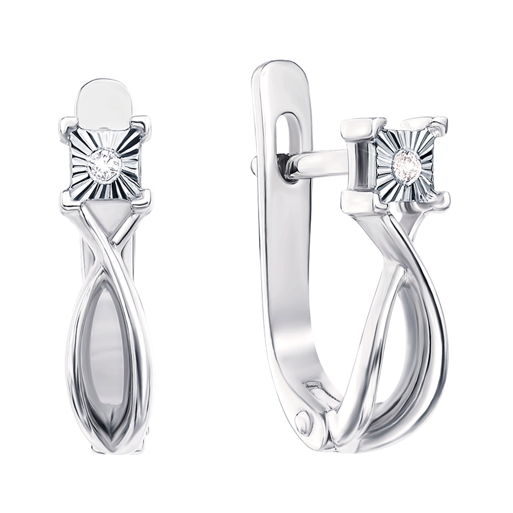 

Серьги из белого золота с бриллиантами 000135628