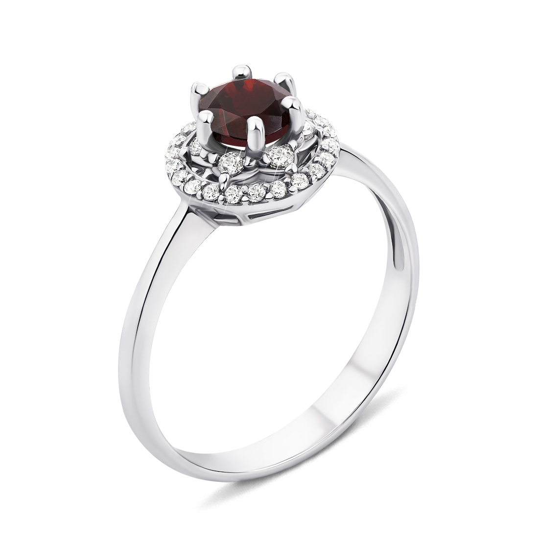 

Серебряное кольцо с гранатом и цирконием 000133181 16 размера