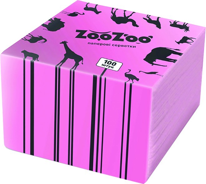 

Салфетки столовые ZooZoo розовые 24x23 см 54 пачки по 100 шт