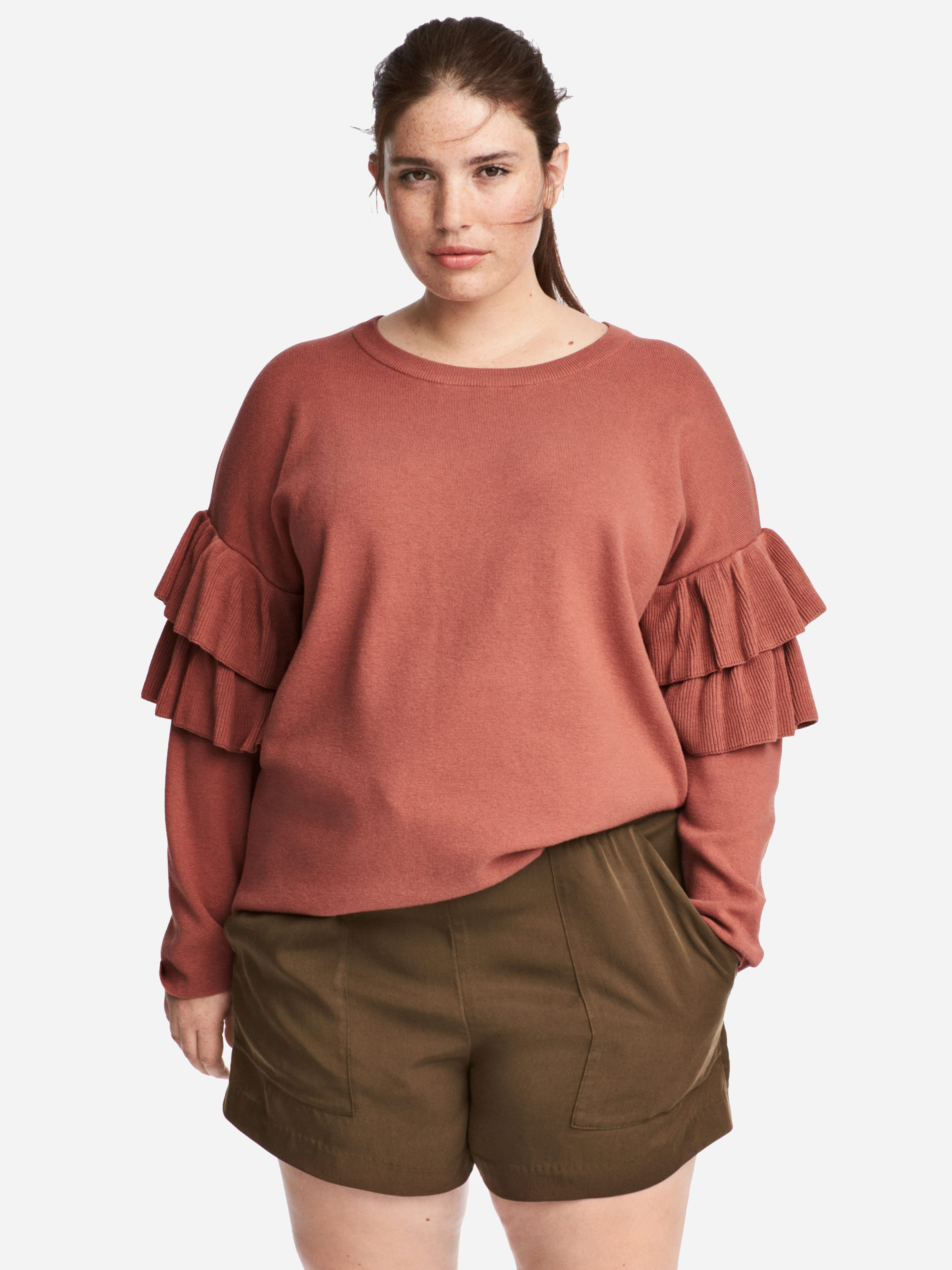 Акція на Джемпер жіночий H&M XAZ086339NVQE 3XL Цегляний від Rozetka