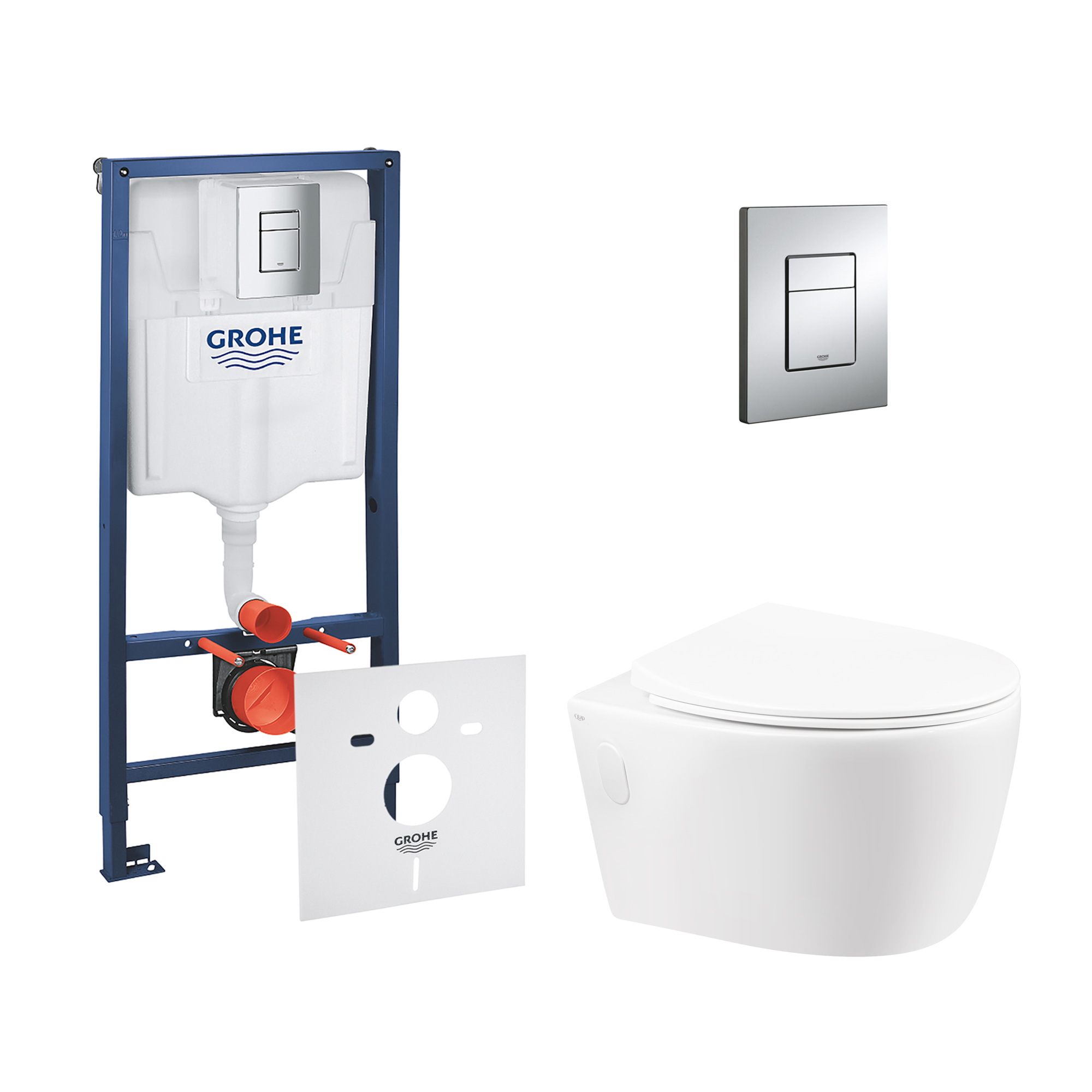 

Набор инсталляция 4 в 1 Grohe Rapid SL 38772001 + унитаз с сиденьем Qtap Leo QT11331002ERW