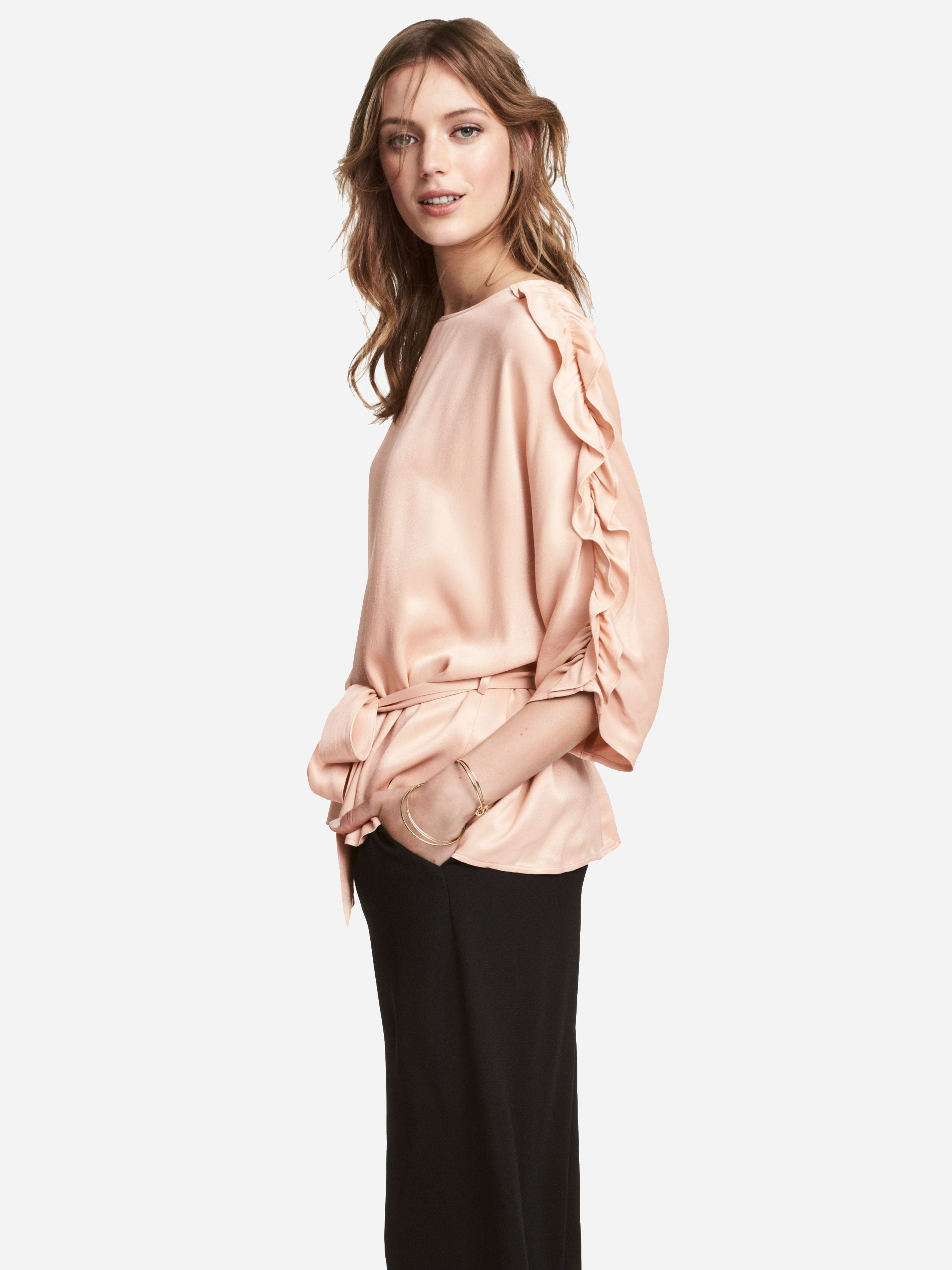 

Блузка H&M XAZ060338DQAE  Бежевая, Блузка H&M XAZ060338DQAE 34 Бежевая