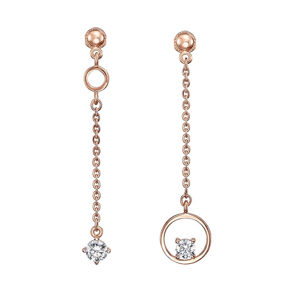 

Серьги-подвески из красного золота с фианитами S Zirconia 000136642